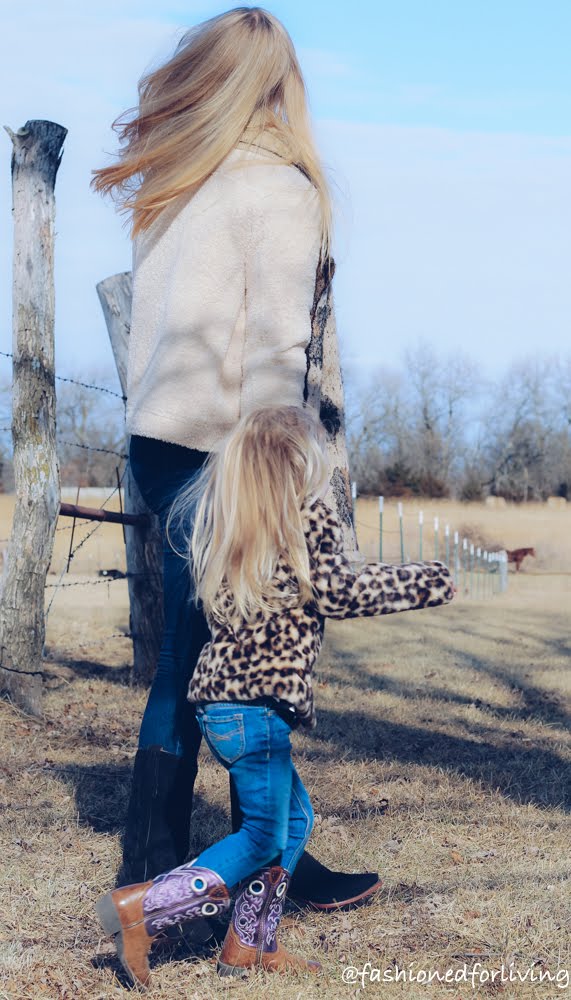Fashioned For Living: mother/daughter cowboy boots outfits - leopard and  skinny jeans