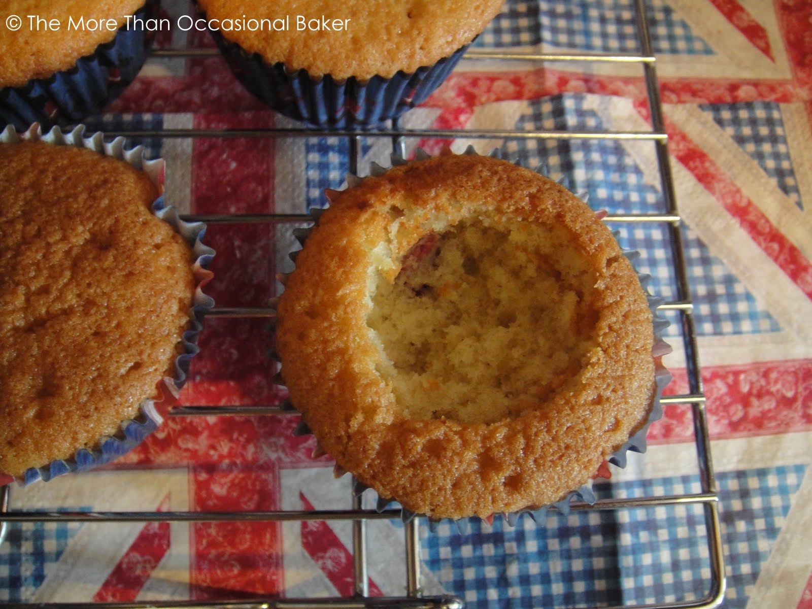 The more than occasional baker Jubilee Strawberries and Cream Cupcakes