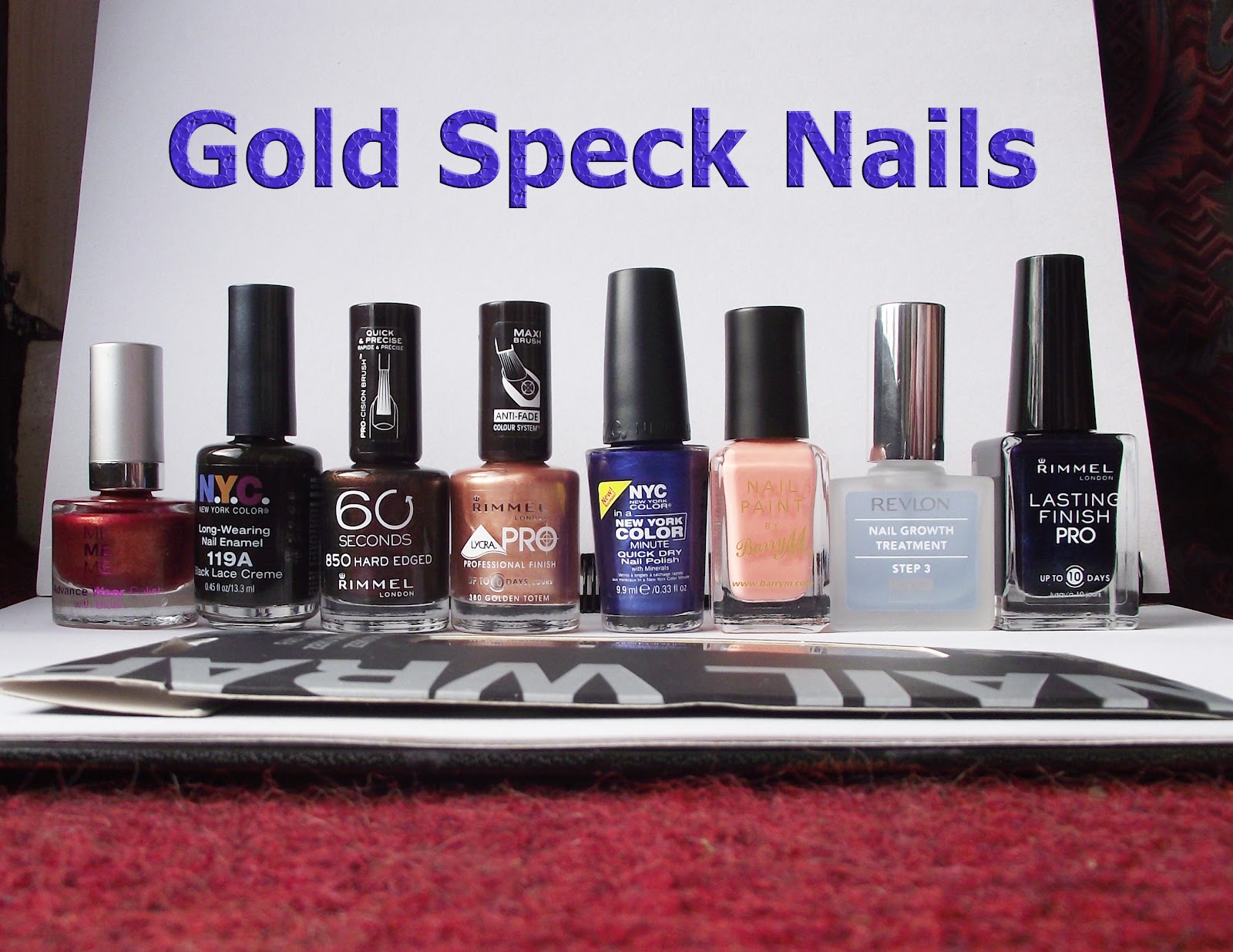 A Revlon Nail Growth Treatment & Gold Nail Wraps Which are much more gold in