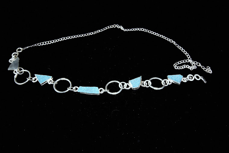 Sterling Silver belt with blue glass accents(each in a custom made setting)