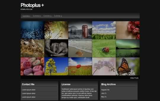 Blogger Black Photography Album Template