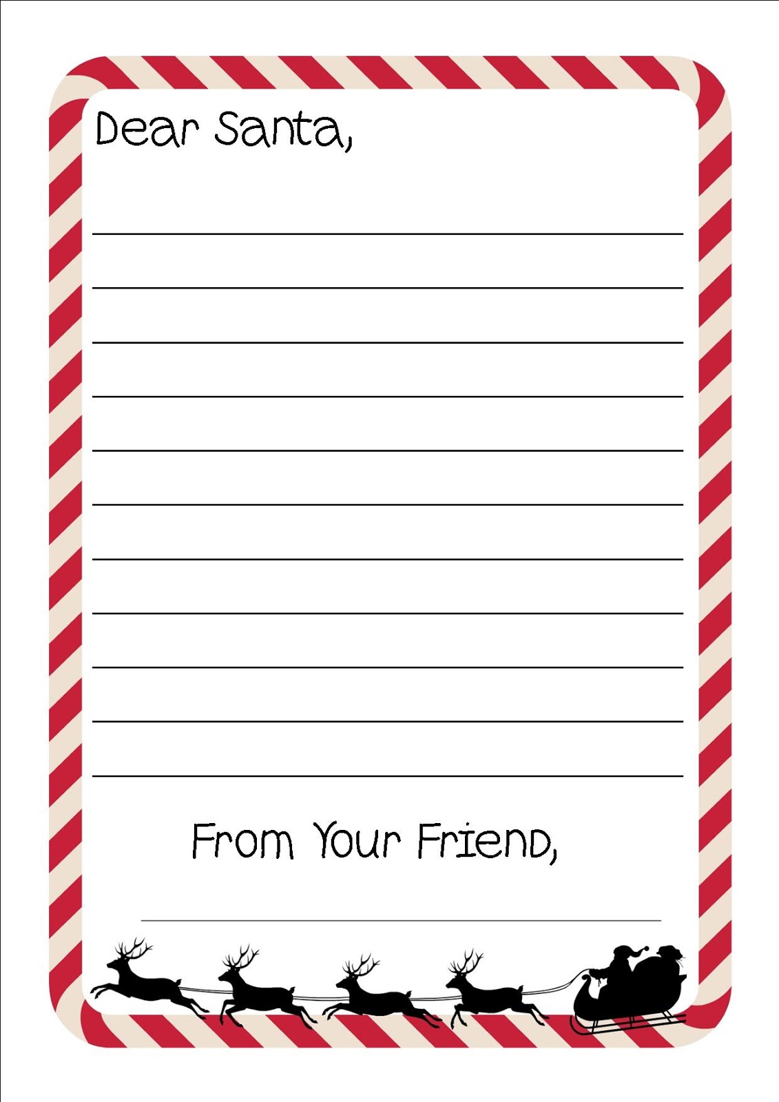 Free Printable Letter To Santa Writing Paper