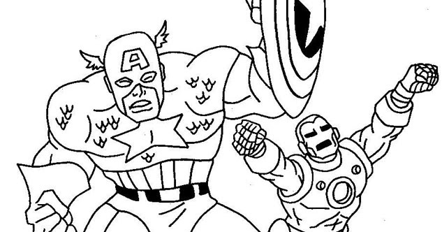 gambar mewarnai anak captain america