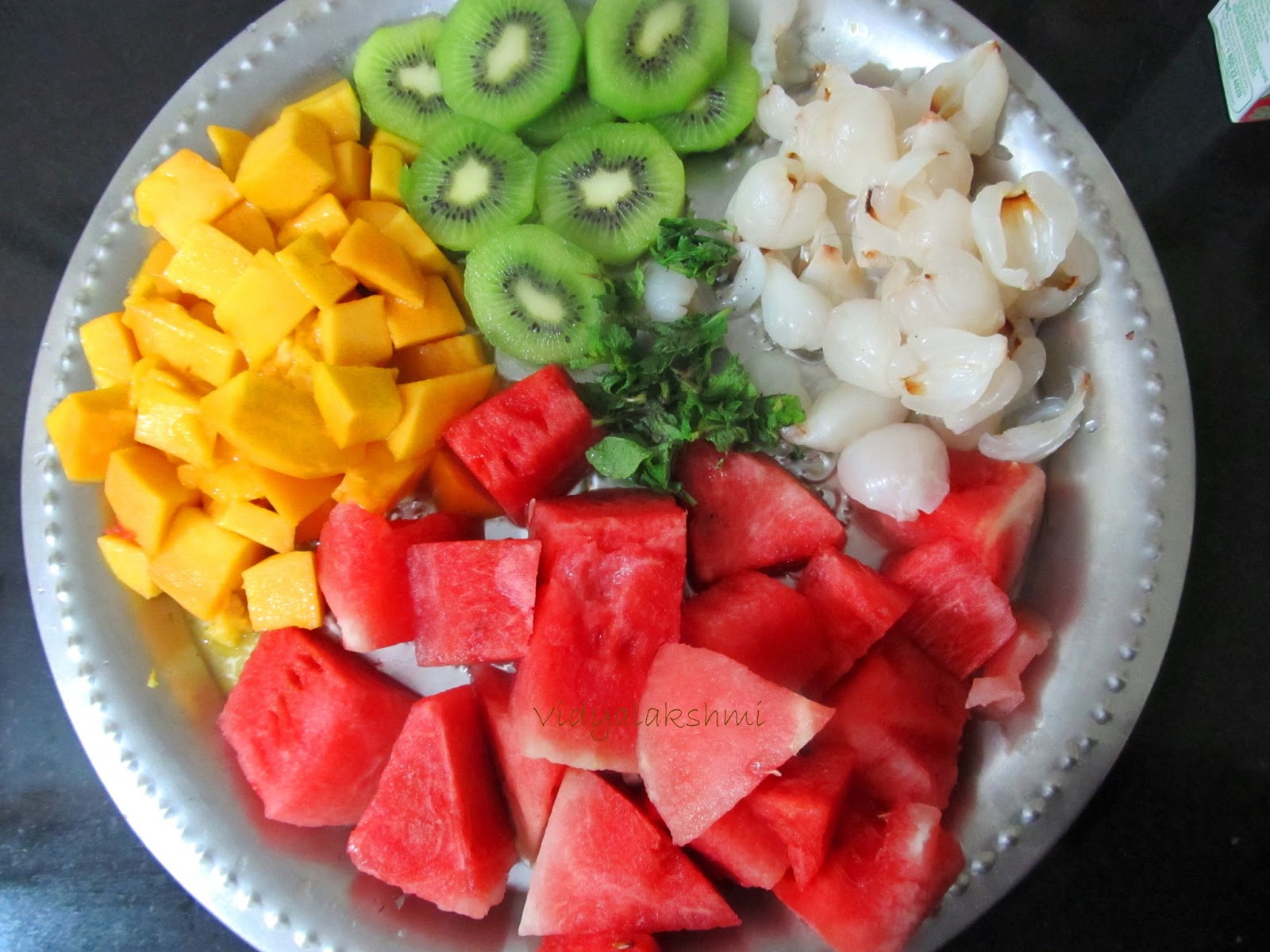 Vidyascooking Fruit Slush (Watermelon, Lychee, Kiwi and Mango)