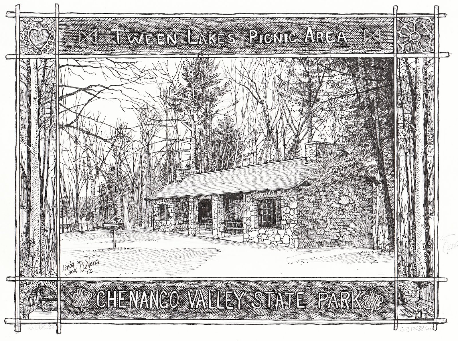 Farmhouse Greetings Lily Lakeseries Drawing 2 Tween Lakes