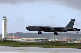 B-52 Stratofortress deployed from Barksdale Air Force Base, La. lands
