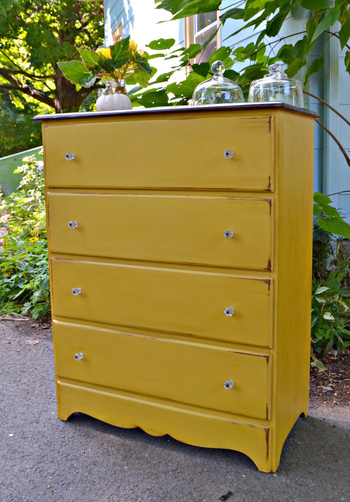 Heir and Space A Vintage Maple Dresser in Goldenrod Yellow