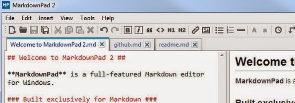 MarkdownPad editor for markdown files