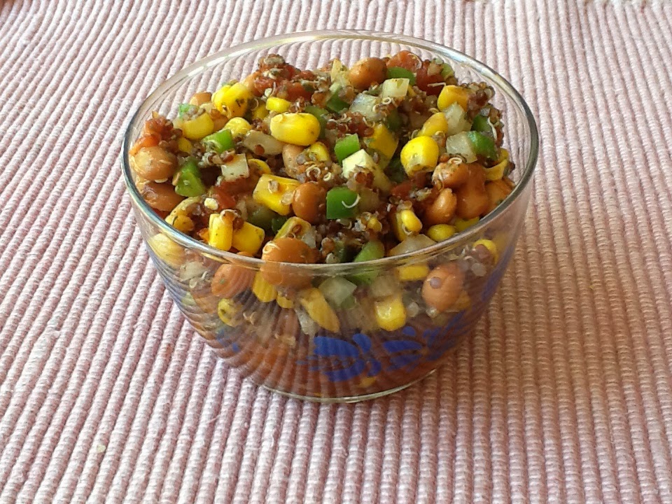 PinkVegan Red Quinoa Pinto Bean Corn Salad (DF, GF)