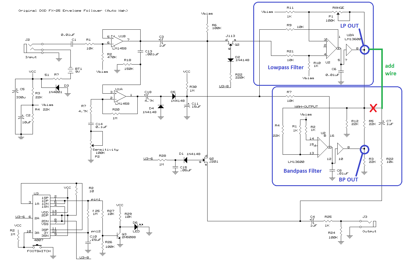 It seems like the rev G version had higher production numbers and is more common than the rest? Here is the schematic I am using with the mod on it: