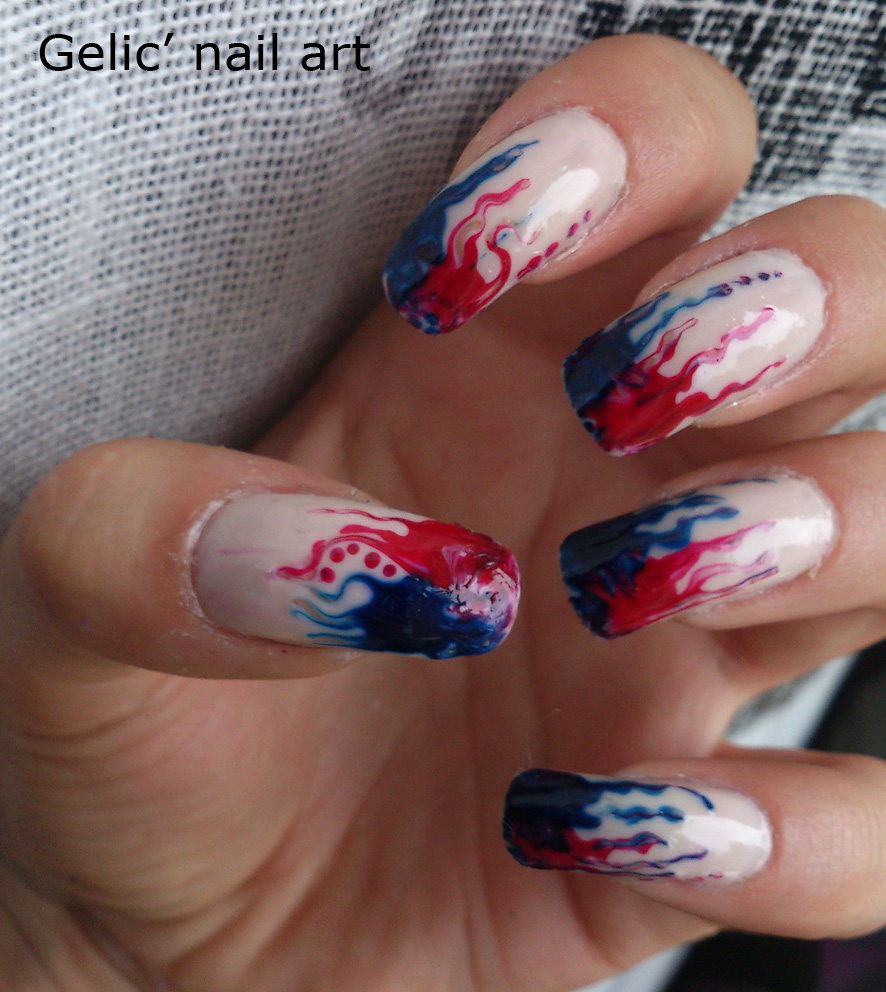 Gelic' nail art Abstract American nail art