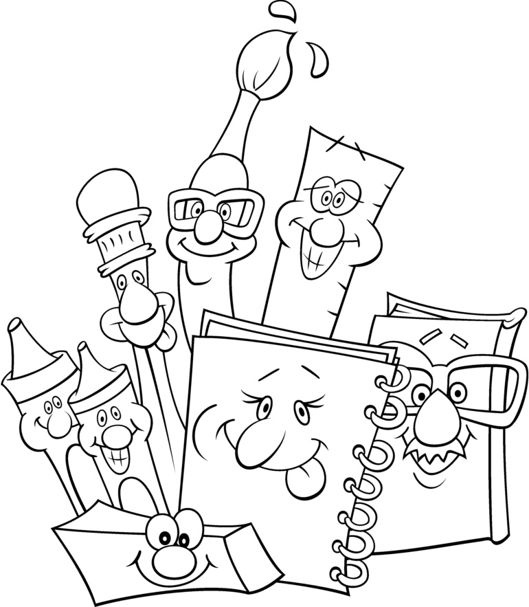 Dibujos para colorear de utiles escolares animados - Imagui