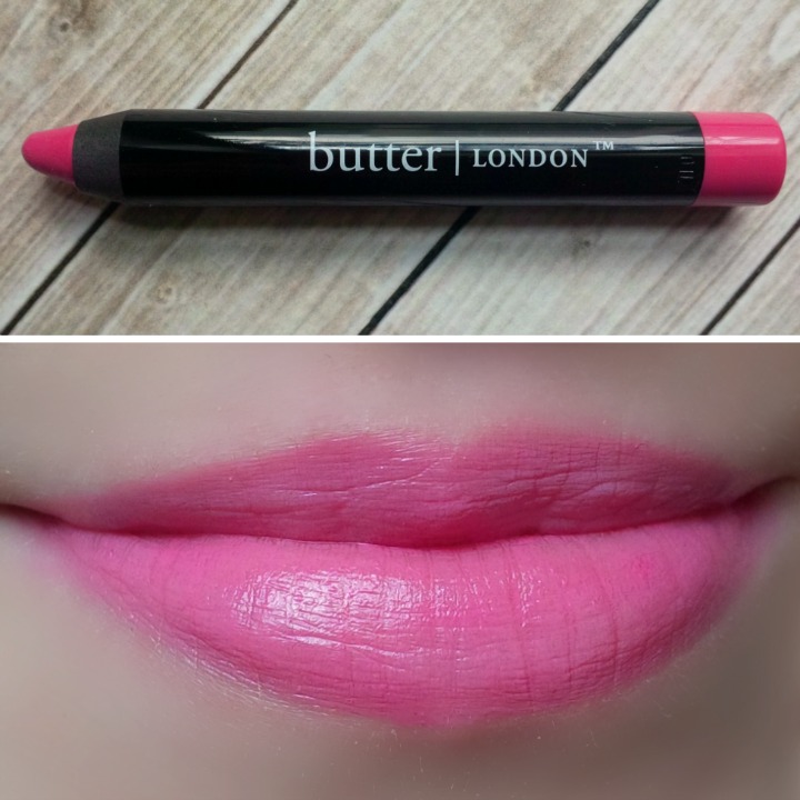 Butter London lip swatch swatches Disco Biscuit Bloody Brilliant Lip Crayon