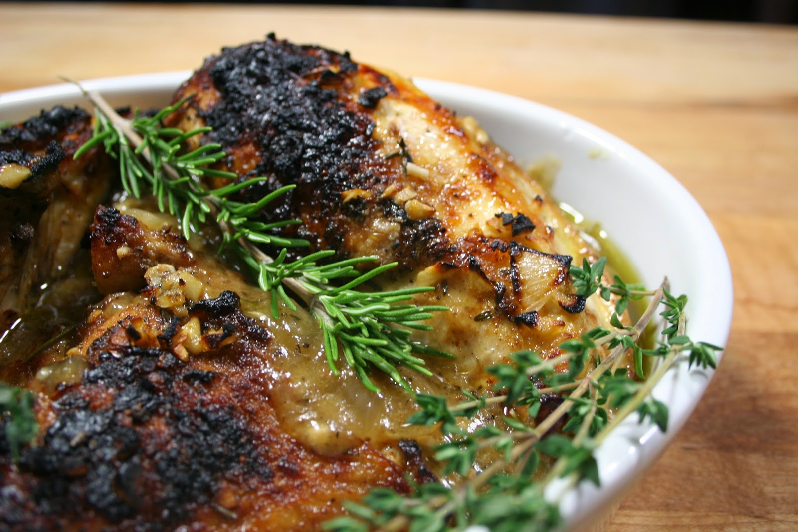 Just A Darling Life Oven Roasted Chicken Quarters (super crispy skin!) in a White Wine Chicken