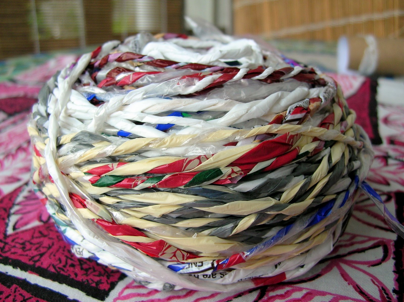 Handspinning Plastic Yarn