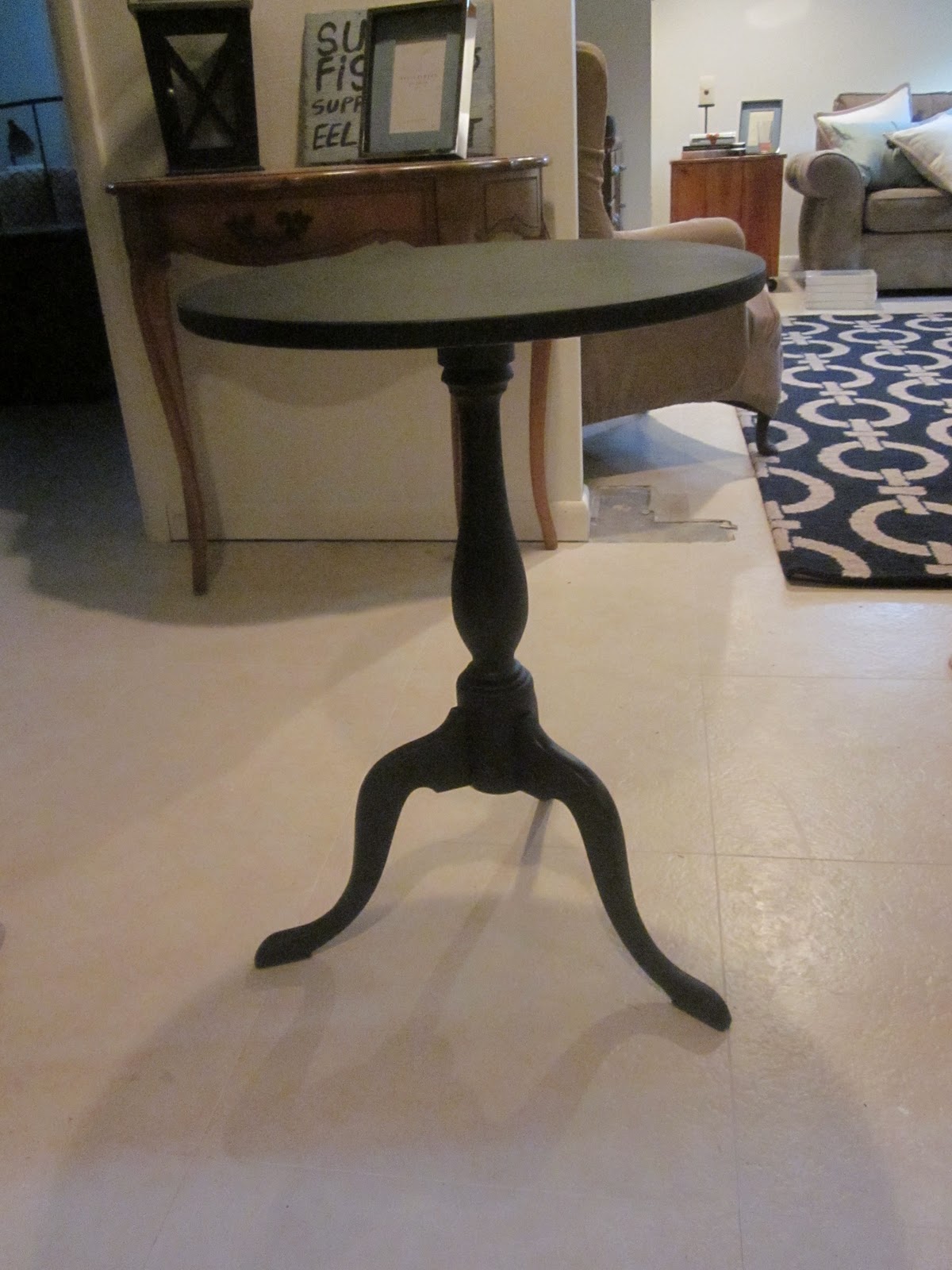 Falls Design Side Table from thrift store find, to fabulous steal!