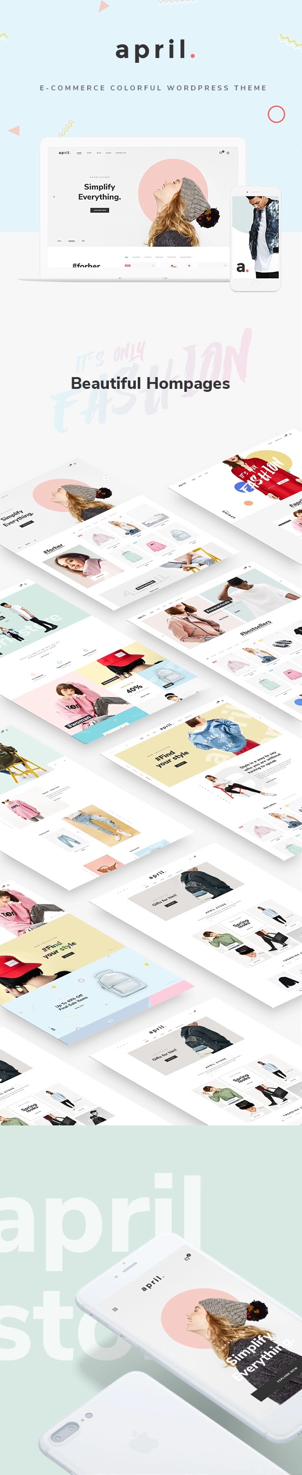 April V5.3 Wordpress Theme Main Features Of April - Fashion Woocommerce Wordpress Theme By G5Theme