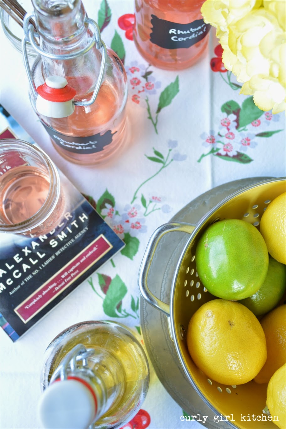 Curly Girl Kitchen Homemade Limoncello and Rhubarb Cordial