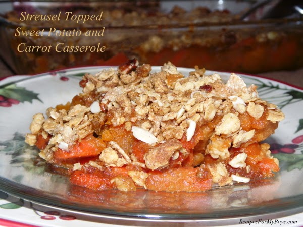 Streusel Topped Sweet Potato and Carrot Casserole RecipesForMyBoys.com #CollectiveBias #LoveMyCereal #QuakerUp #spon