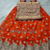 Orange Skirt with Lace Floral Border