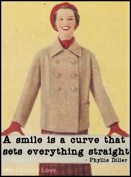 vintage 1950s image with smile quote 