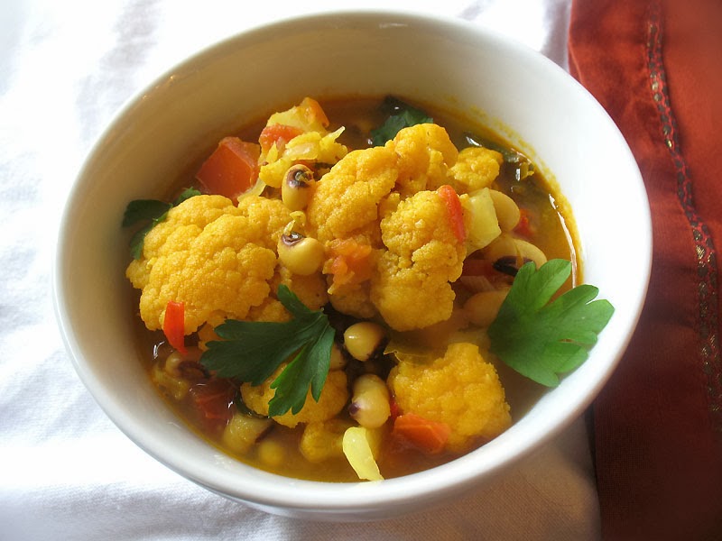 Curried Cauliflower and BlackEyed Pea Soup Lisa's Kitchen Vegetarian Recipes Cooking