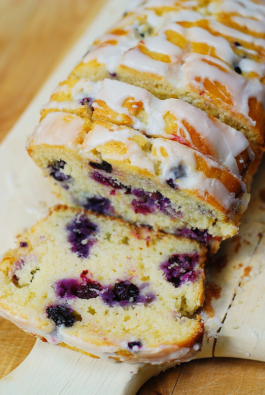 your recipes Blueberry vanilla bread with lemon glaze