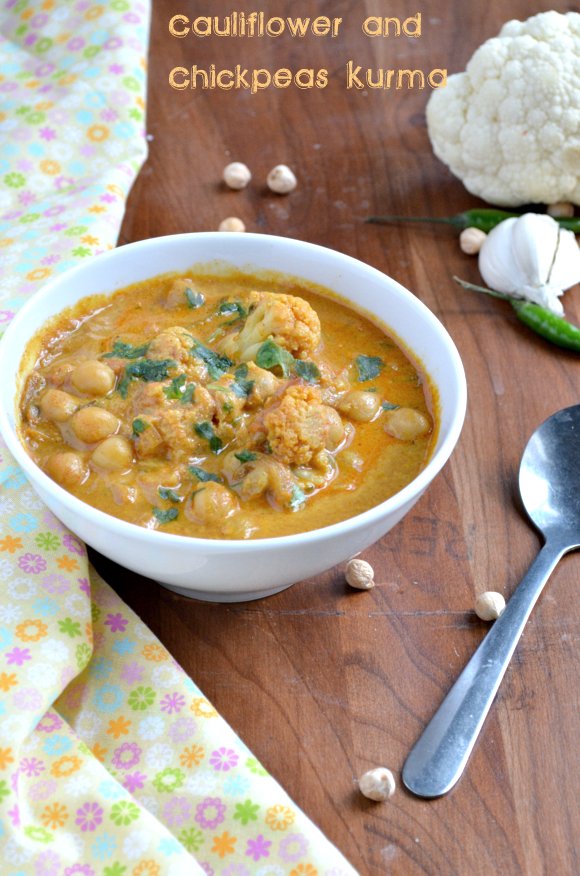 Cauliflower and Chickpeas(channa) Kurma Nalini'sKitchen