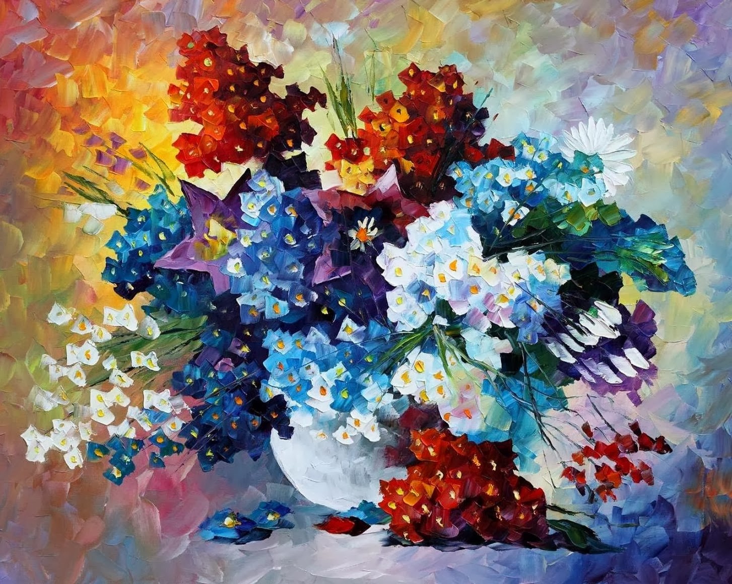 Cuadros Modernos Pinturas y Dibujos : Cuadros de Flores Pintados con