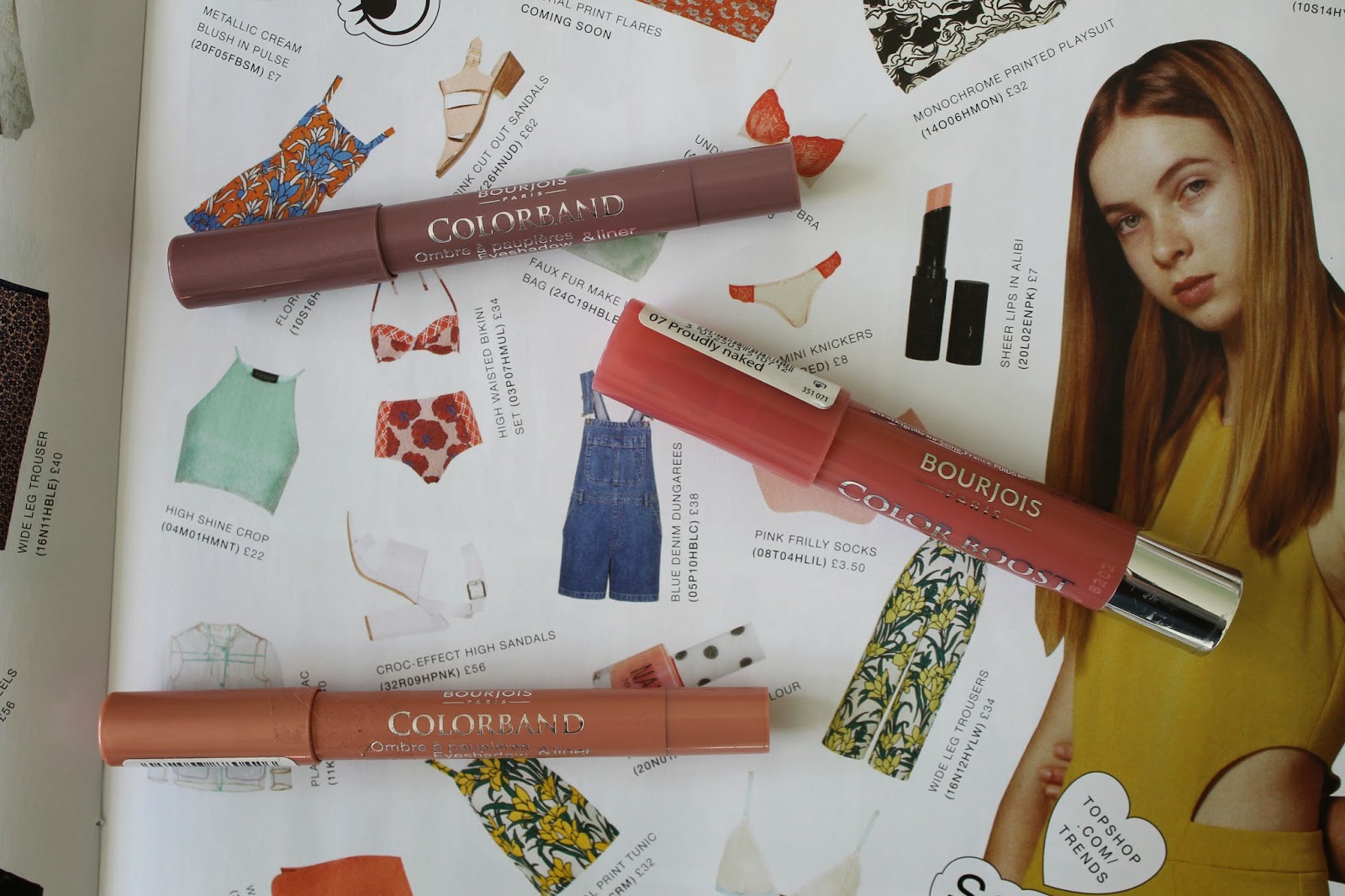 Bourjous Colorband Eyeshadow in 04 Rose Fauviste and 05 Mauve Baroque and Colorboost Lip Crayon in 07 Proudly Naked
