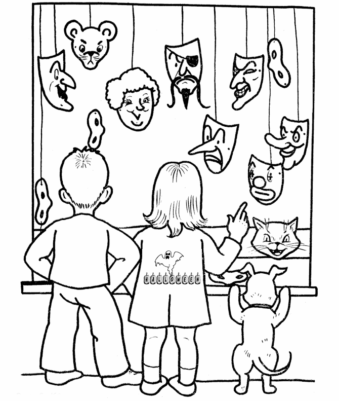 halloween masks coloring pages