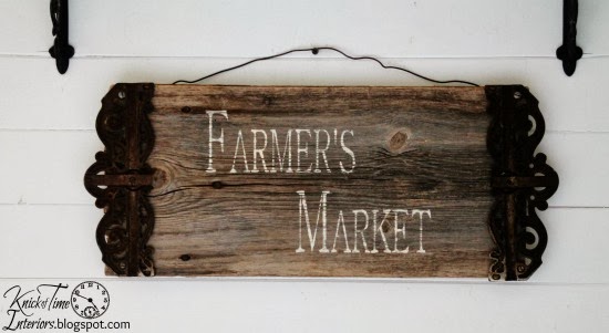 Barn Wood Farmer's Market Sign by KnickofTimeInteriors.blogspot.com