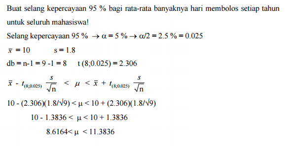 Kuroi Mato Contoh Soal Estimasi Interval Untuk Rata Rata S Tidak Diketahui