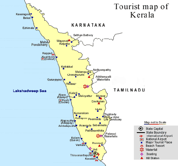 Tourist Map Of Kerala A Drive Through Gods Own Country: Tourist Map Of Kerala