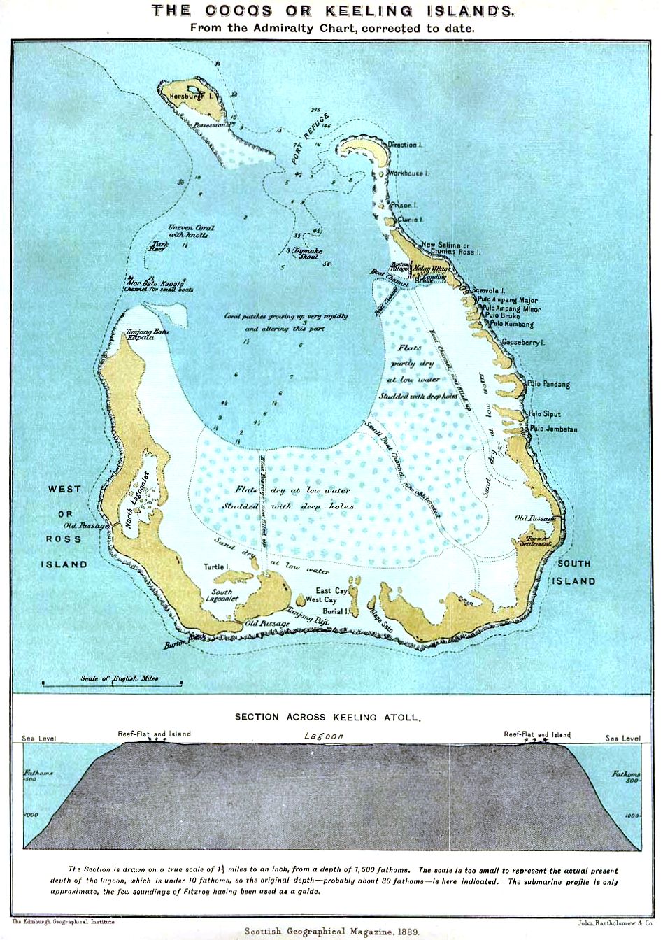 MAPS OF COCOS ISLANDS (KEELING ISLANDS) AUSTRALIA
