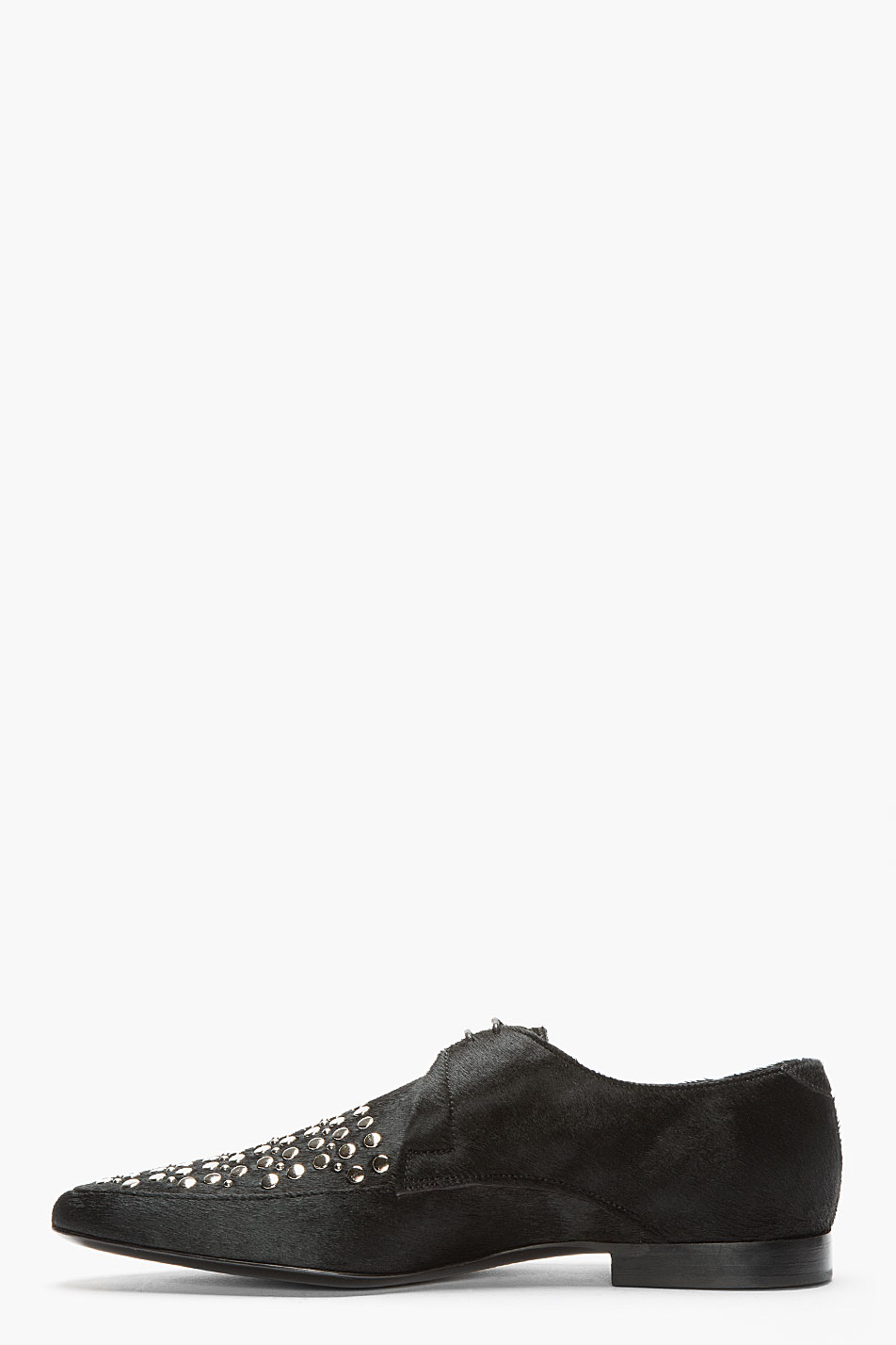 Slicker Than Oil Burberry Prorsum Black Studded Calfhair Lace Ups SHOEOGRAPHY