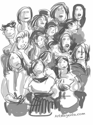 Group picture fingerpainted on an iPad by Artmagenta