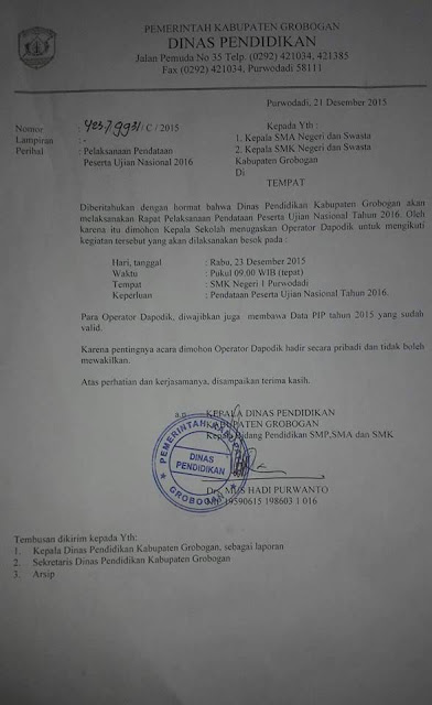 Undangan Operator Dapodik Sma Smk Kab Grobogan Komunitas Smk Kabupaten Grobogan