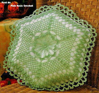 مخده ,وساده رائعه من الكروشيه بالبترون Almofada+Verde+Crochet+Hex.