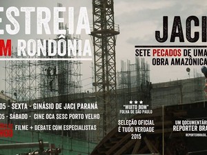 Documentário sobre reflexos de usina será exibido de graça em Porto Velho