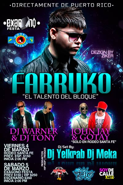 FARRUKO, DJ WARNER & DJ TONY | EXAGONO FESTA | RODEO SANTA FE | MEXICO MARZO 2011
