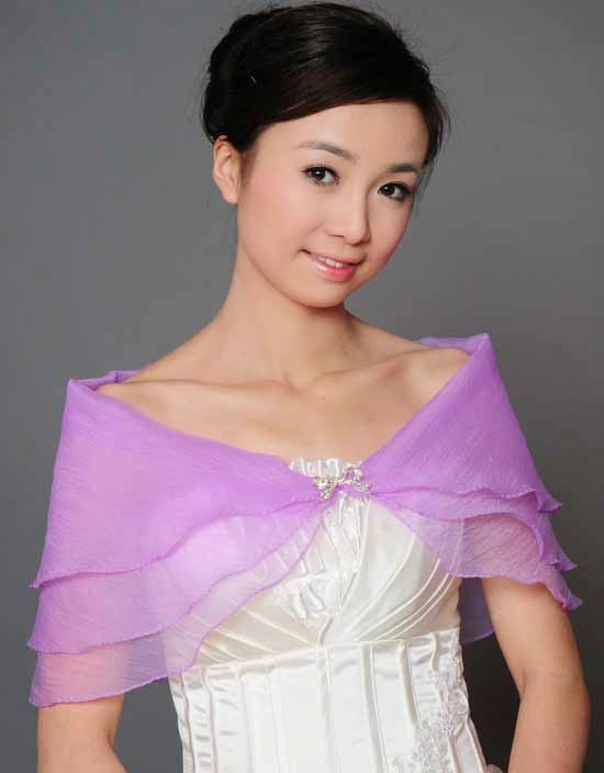  ผ้าคลุมไหล่ ผ้าแก้วสำหรับชุดแต่งงานและราตรีแฟชั่นเกาหลีสีม่วงสวยหรูหรา - พร้อมส่งYA010 ราคา400บาท