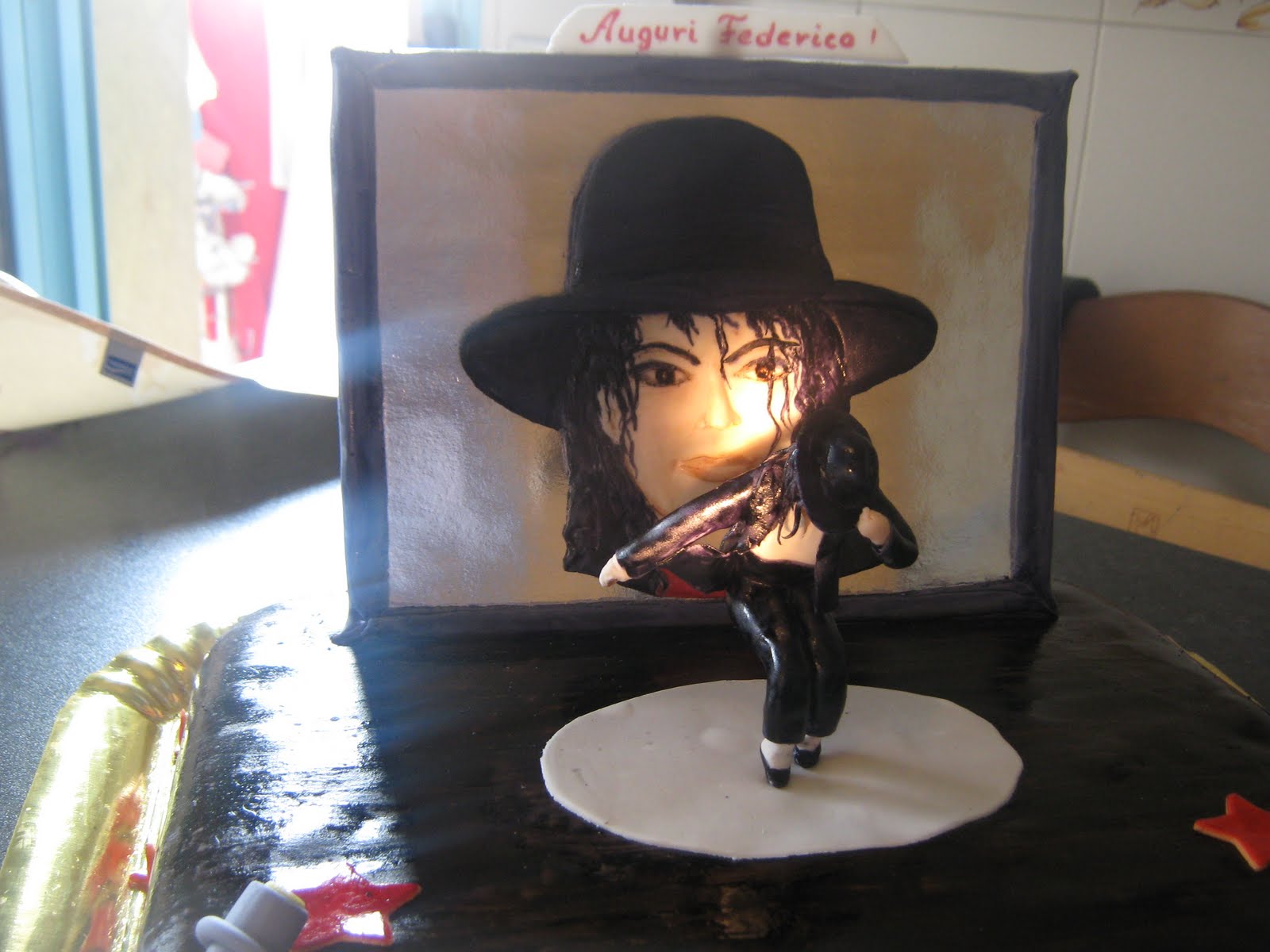 il paradiso delle torte Cake topper; Michael Jackson in cioccolato
