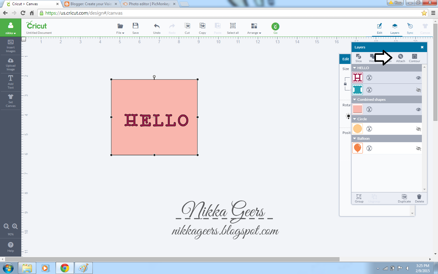 Create your Vision Cricut Explore Tutorial Attach vs Slice