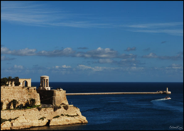 View  of Grand Harbor breakwater, Malta