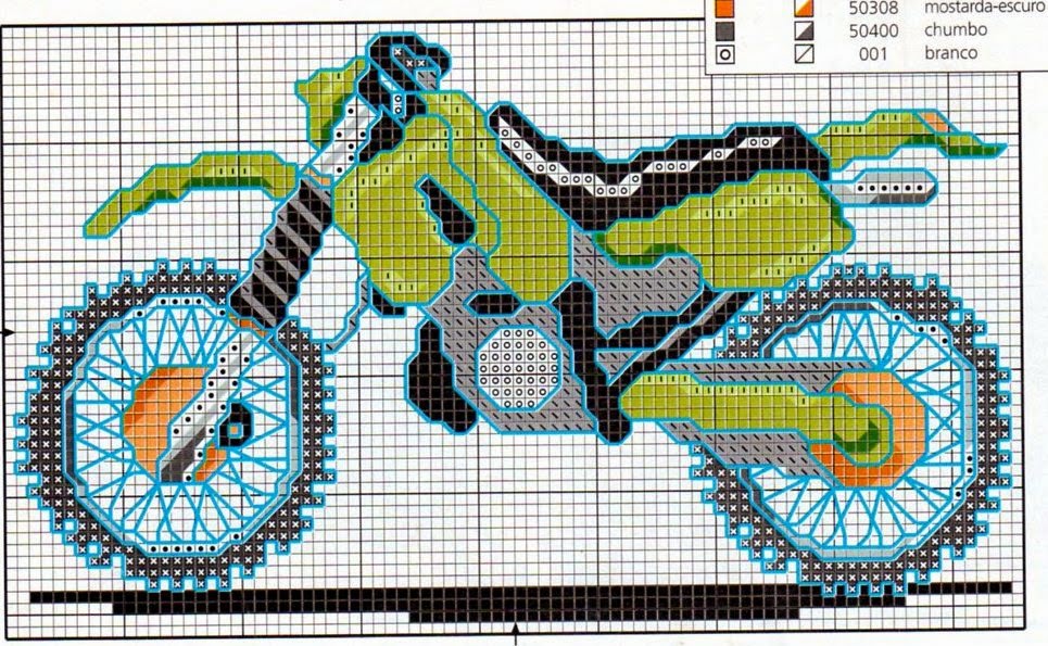 Motos Em Ponto Cruz Ponto cruz: Motos Gráficos Ponto Cruz