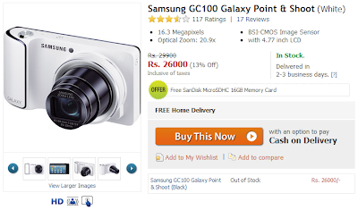 Galaxy Camera Price Drop at Flipkart