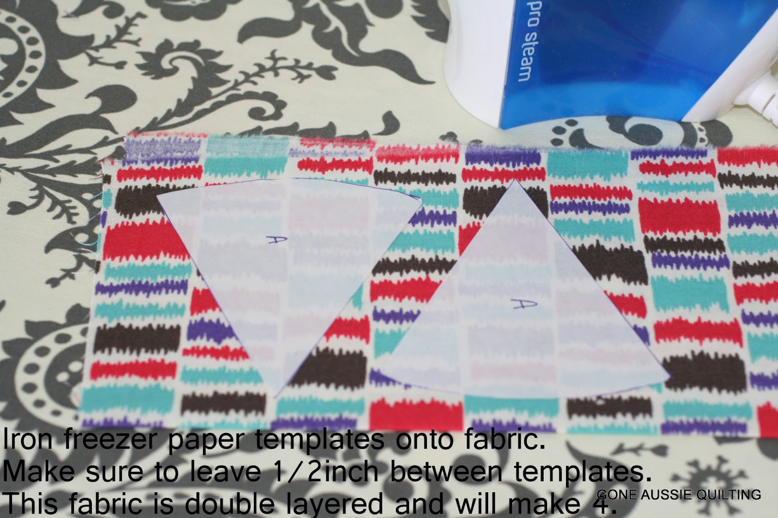 Gone Aussie Quilting Steam Punk AheadFreezer Paper Template Tutorial