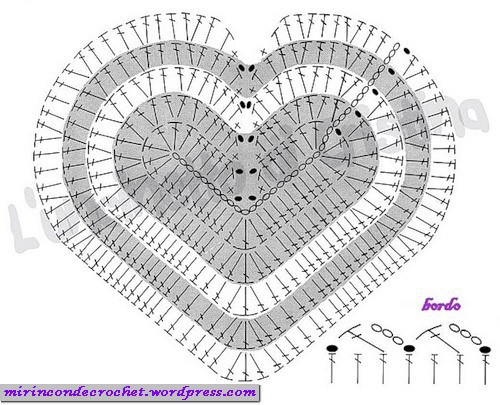 Schema cuore ad uncinetto