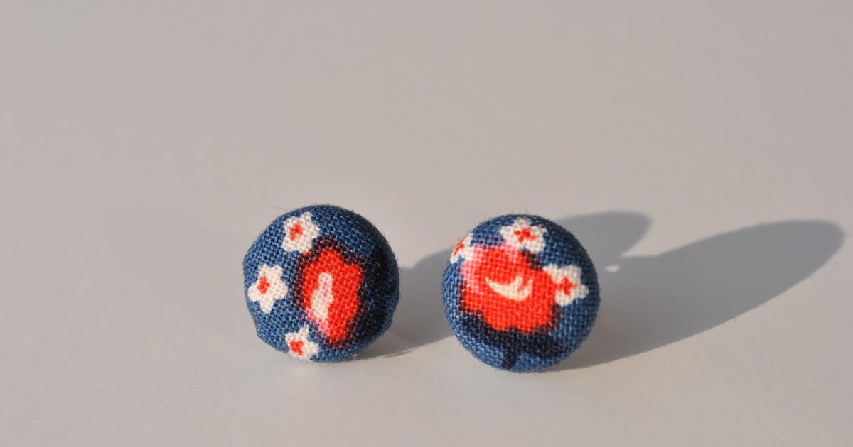 all this for them Fabric Button Earrings!